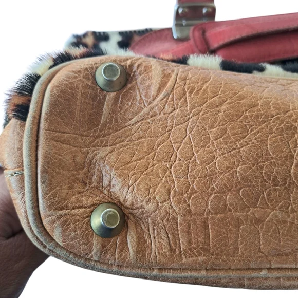 Tangaroa By Terrida Leopard Print Bag with Orange Accents. - Picture 9 of 16